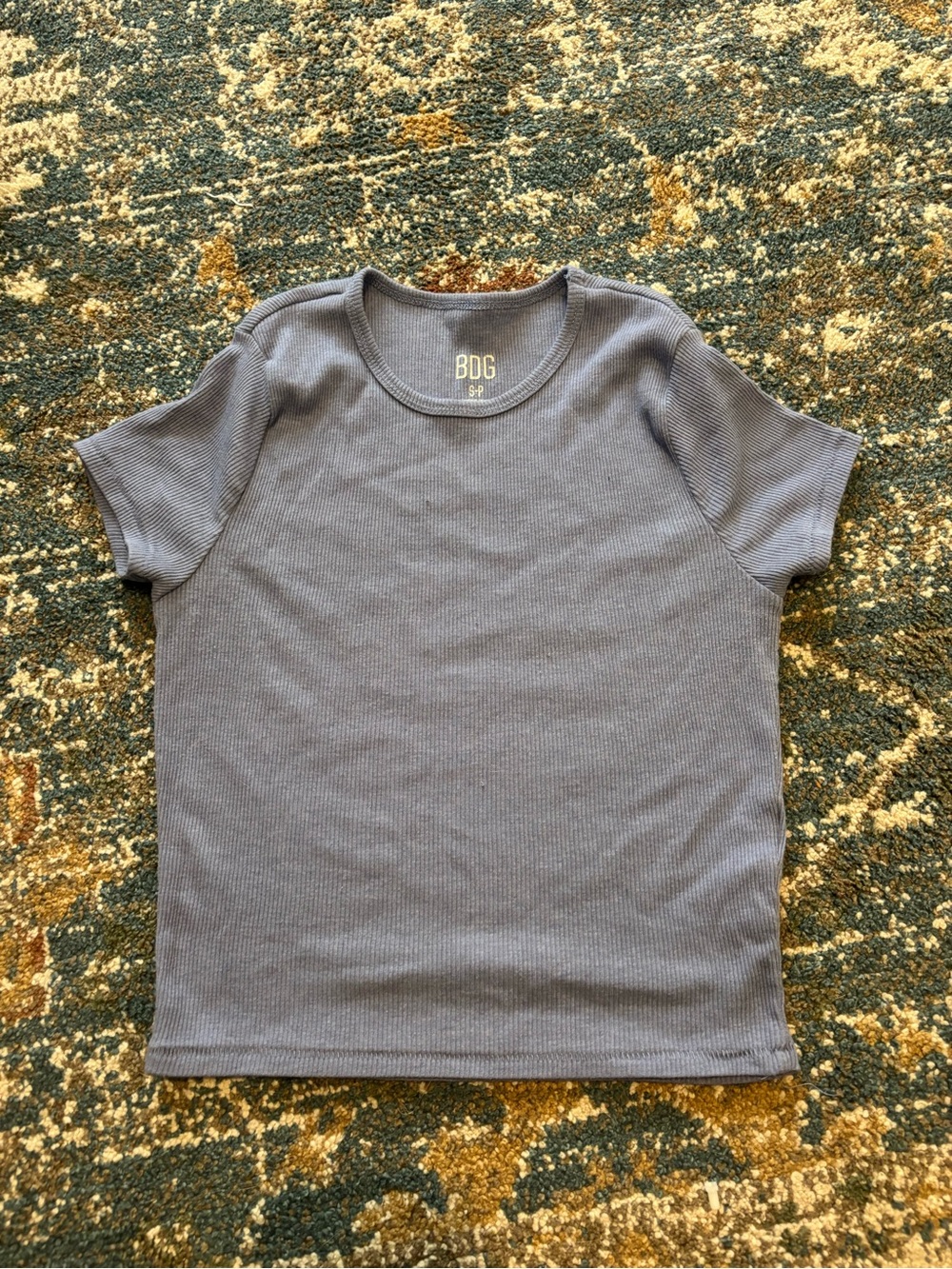 BDG Short Sleeve Ribbed Tee - Gray
